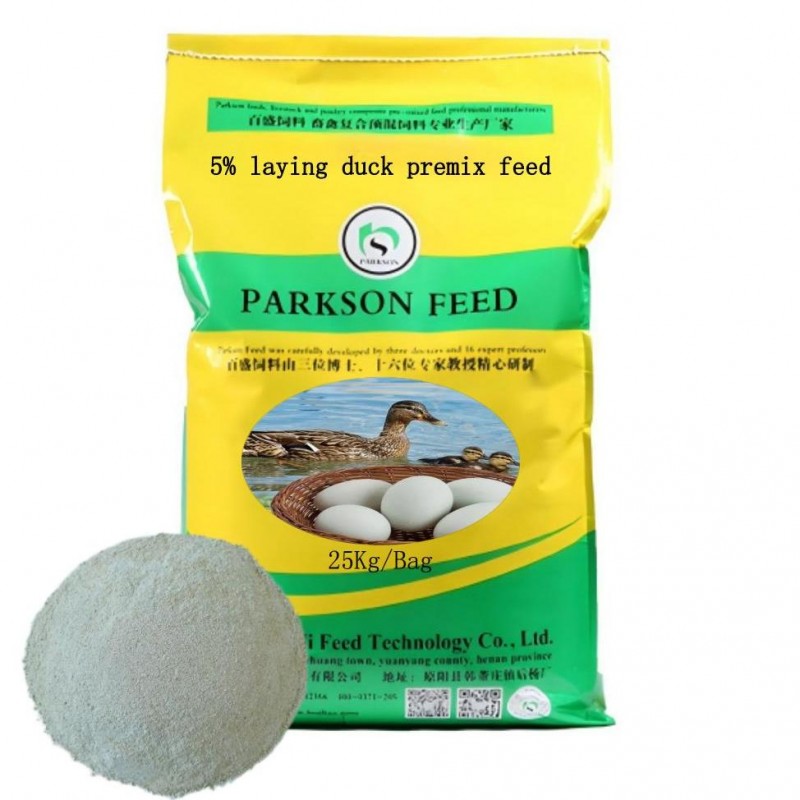 Pre-mixed feed for laying-breed ducklar